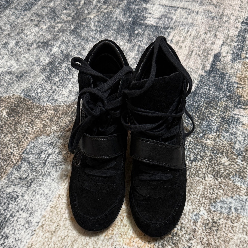 Ash Bowie Black High-Top Women's Wedge Sneakers